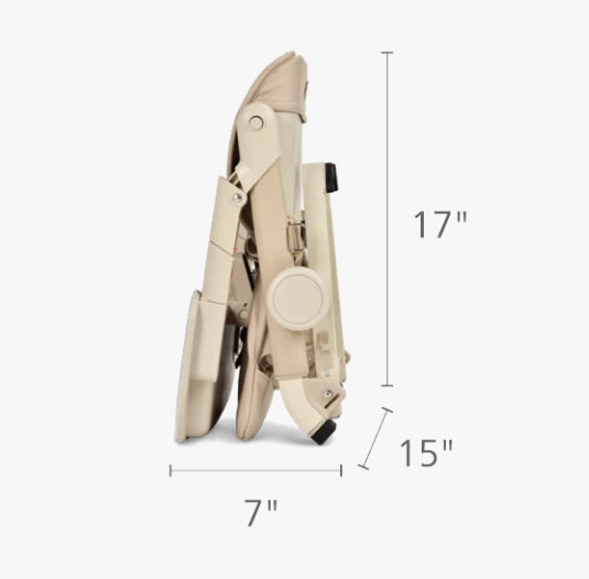 Folded dimensions of the Unilove Feed Me baby booster seat